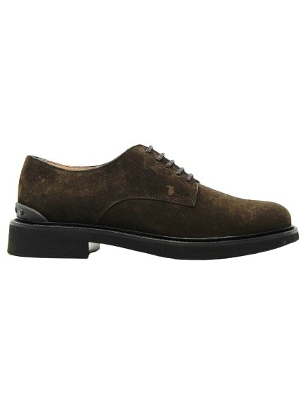 Tod's Brown Suede Rubber Sole Lace-Up
