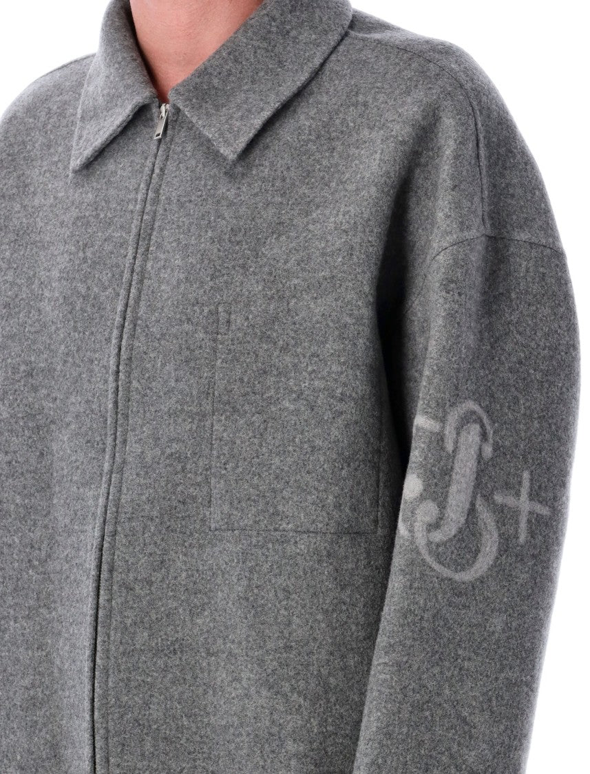 Jil Sander Boxy Fit Wool Jacket With Zip Fastening