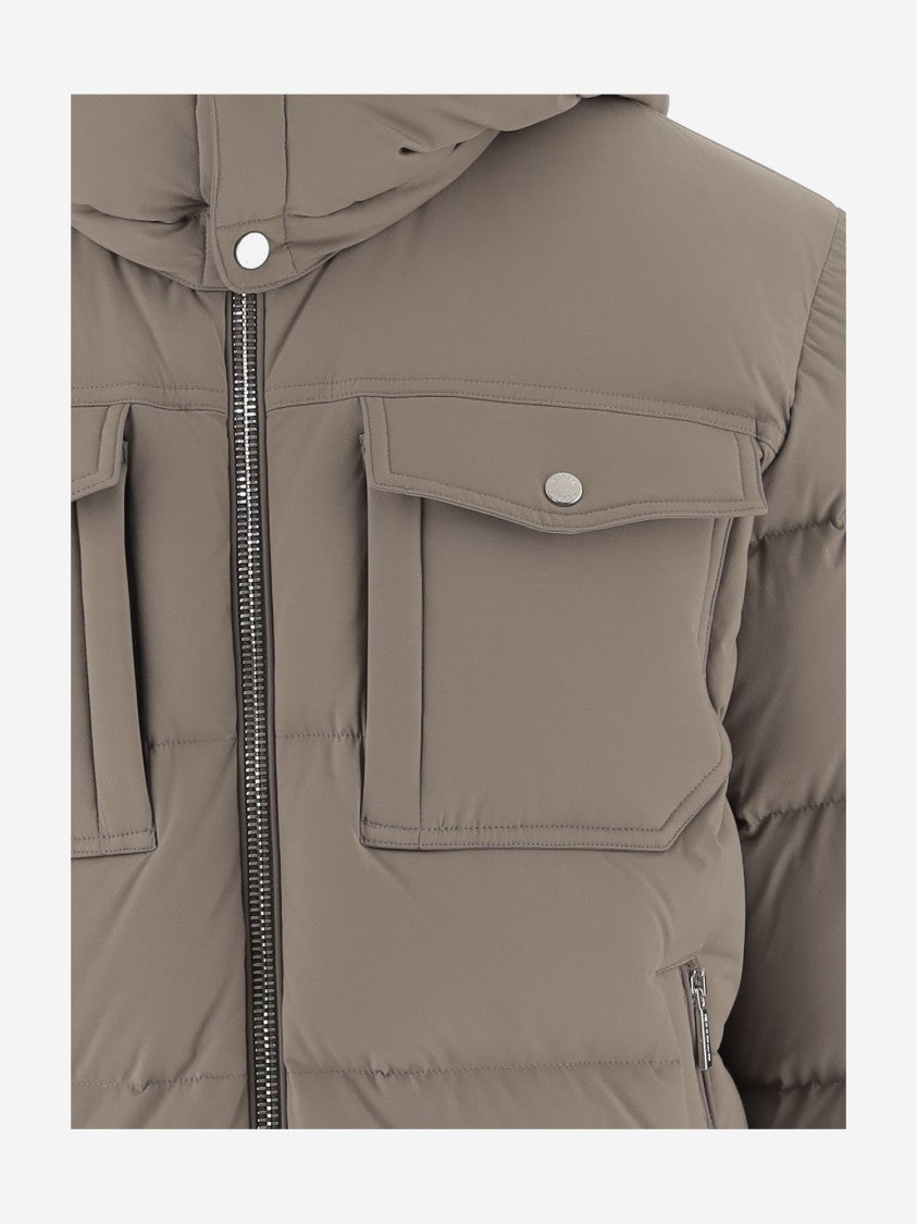 Moorer Quilted Down Jacket With High Collar And Removable Hood