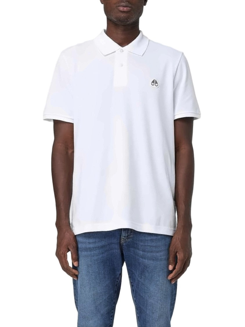 Moose Knuckles White Cotton Polo Shirt With Traditional Collar