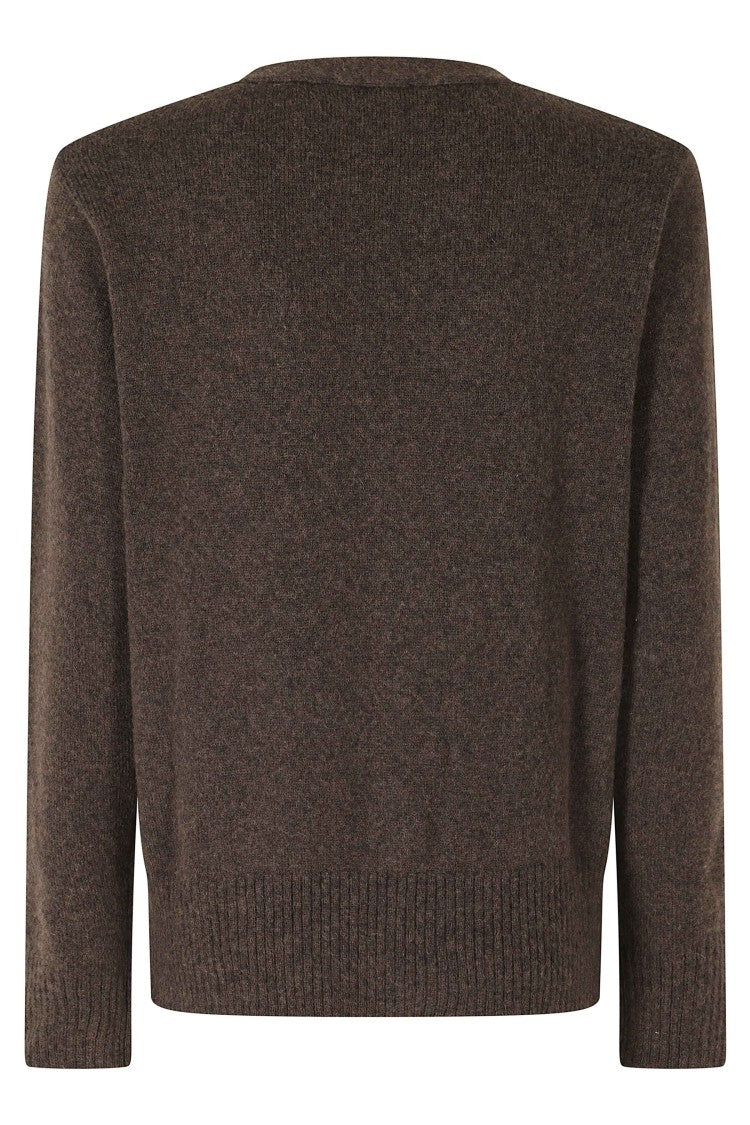 Roberto Collina Corteccia Wool-Camel V-Neck Oversized Cardigan