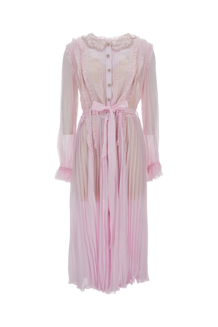 Self-Portrait Pleated Midi Dress