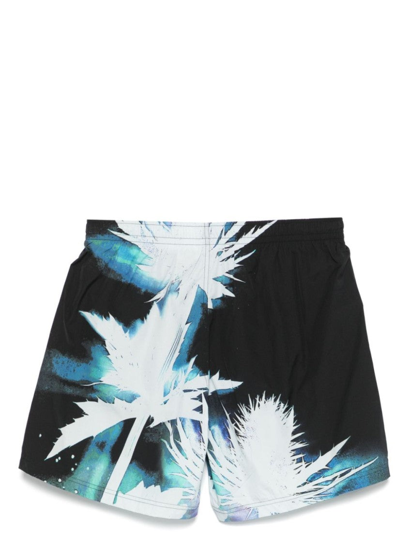 Alexander Mcqueen Black/Blue Swim Shorts