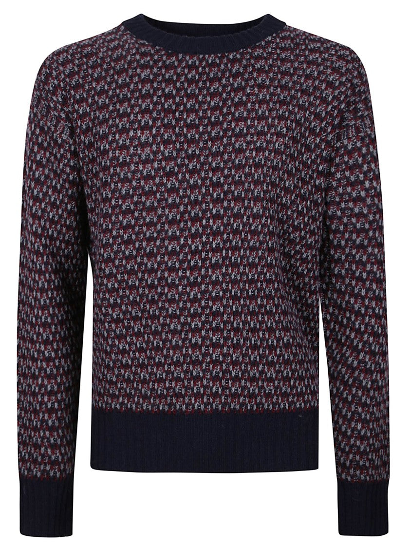 Piacenza Cashmere Textured Knit Sweater In Dark