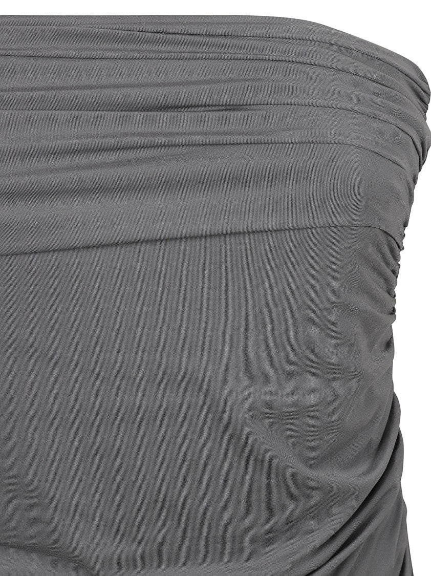 Tory Burch Strapless Black Dress With Gathered Bodice