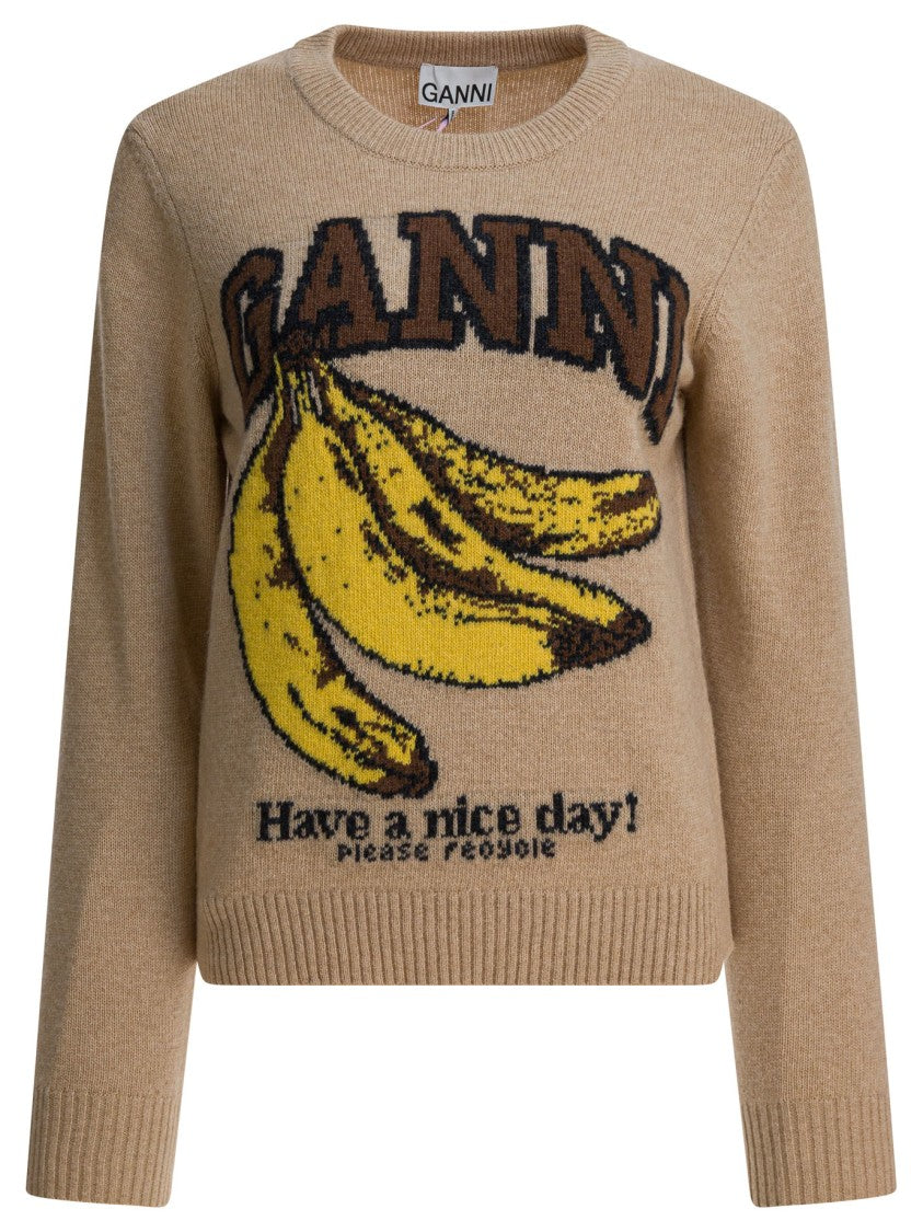 Ganni Wool Crew Neck Sweater