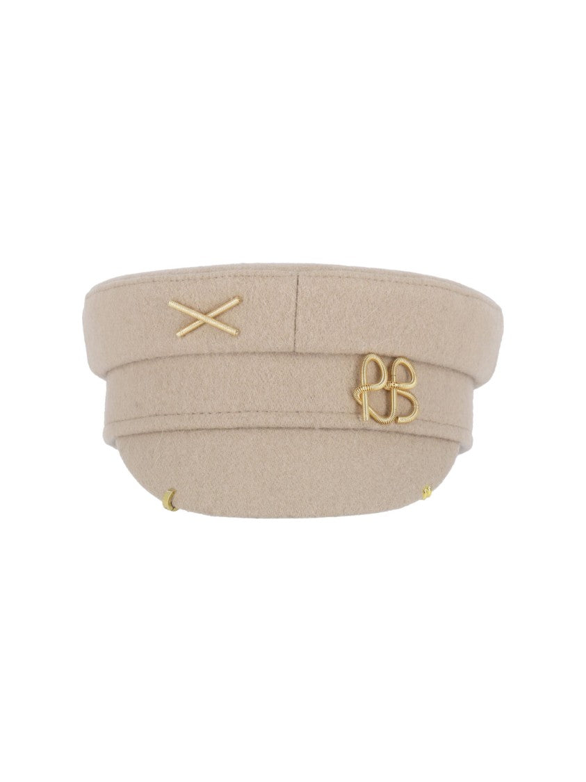 Ruslan Baginskiy Baker Boy Wool Blend Hat Cream