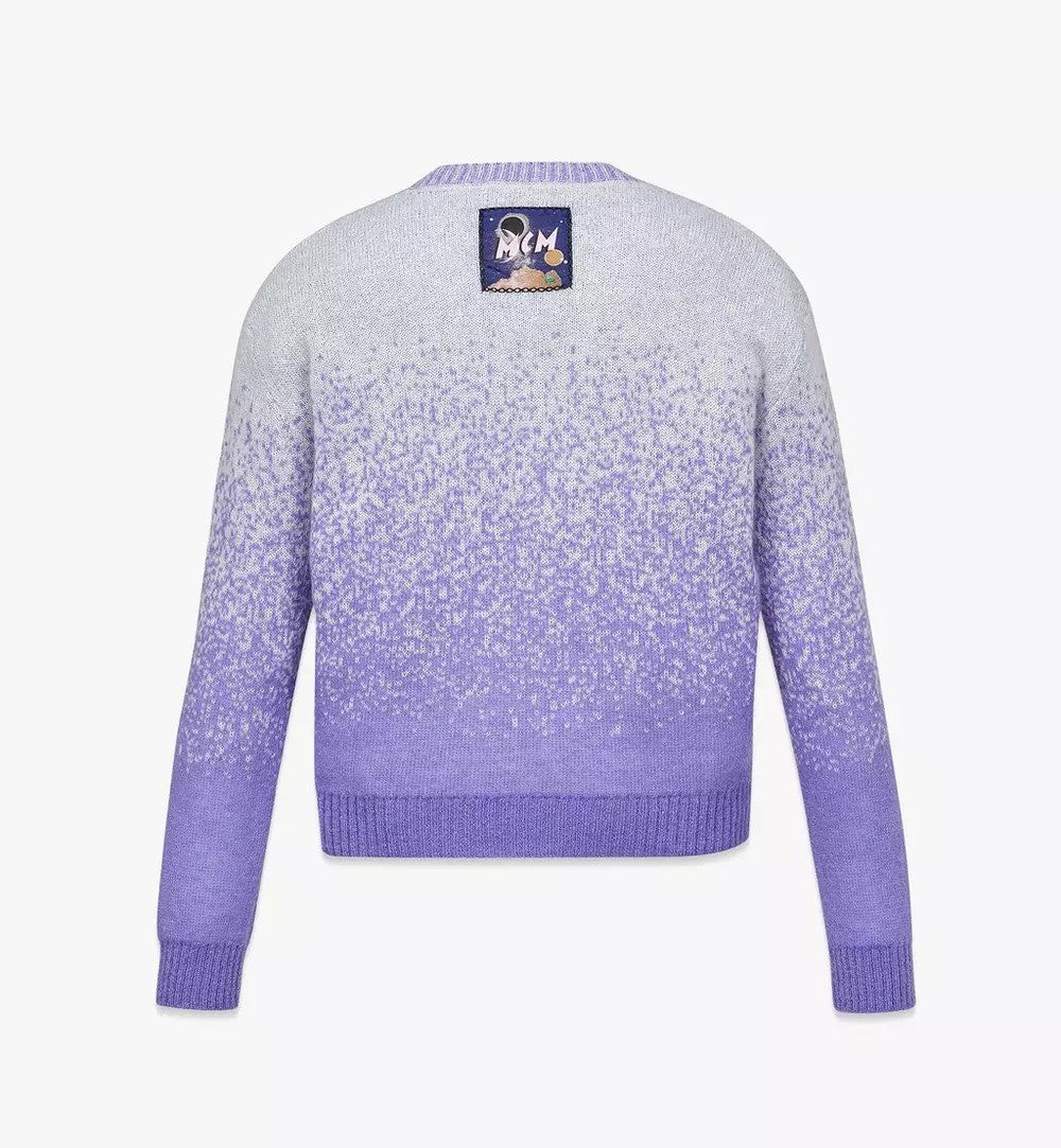 Mcm Jacquard Knit Oversized Sweater With Cosmic Gradient