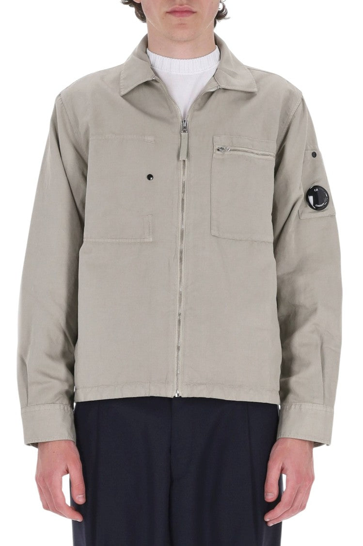 C.P. Company Grey Cotton-Linen Zip Overshirt Jacket
