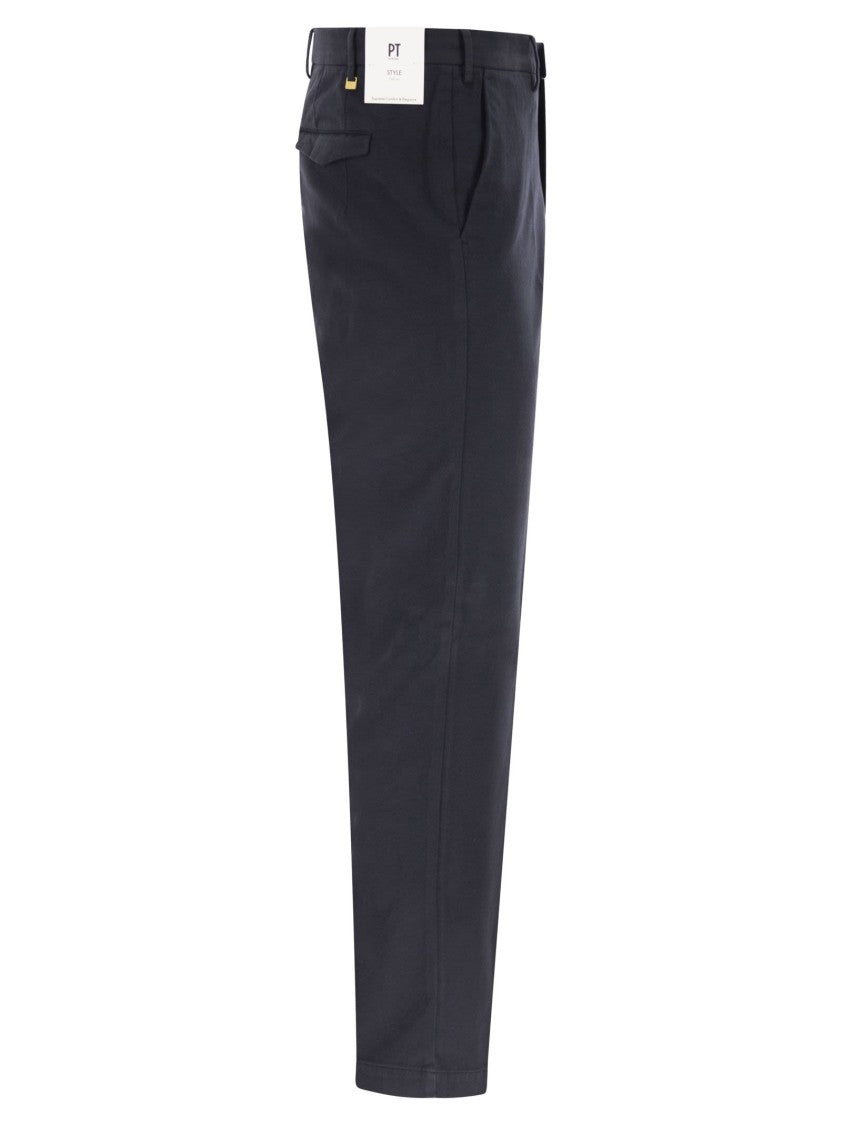 Pt Torino Master - Cotton And Cashmere Trousers