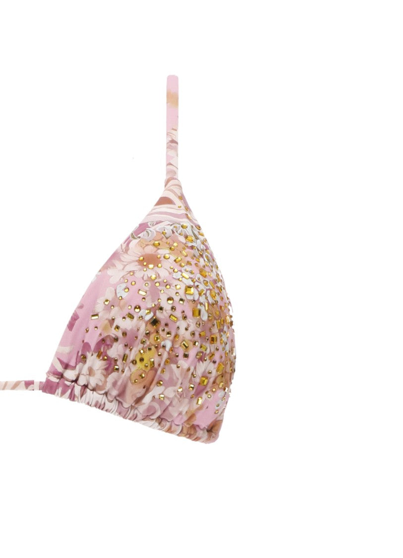 Miss Bikini Pink Triangle Strass Bikini Set