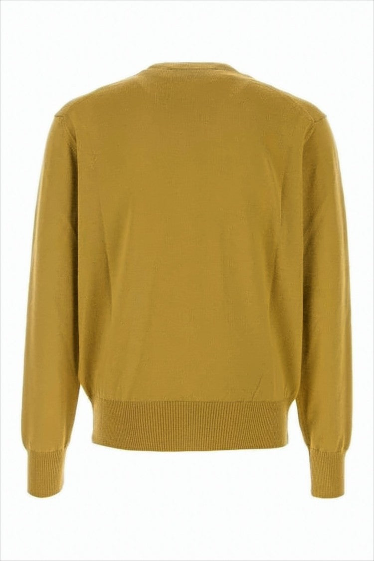 Ami Paris Cropped Wool Cardigan With V-Neckline And Button-Down Front