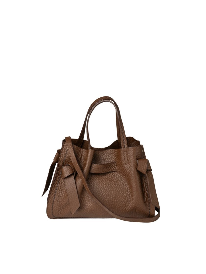 Visona` Camoscio Tied Leather Medium Handbag