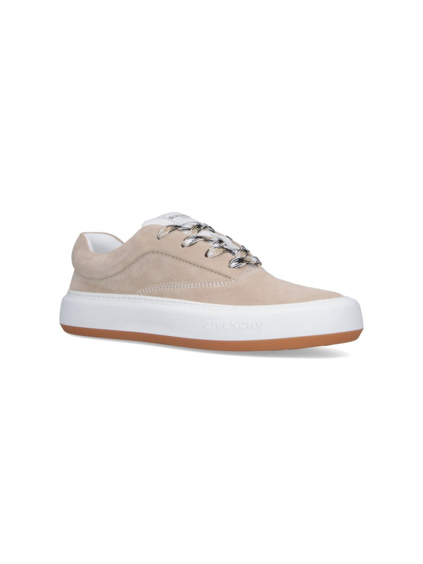 Givenchy Sleek Low-Top Sneakers In Beige Suede