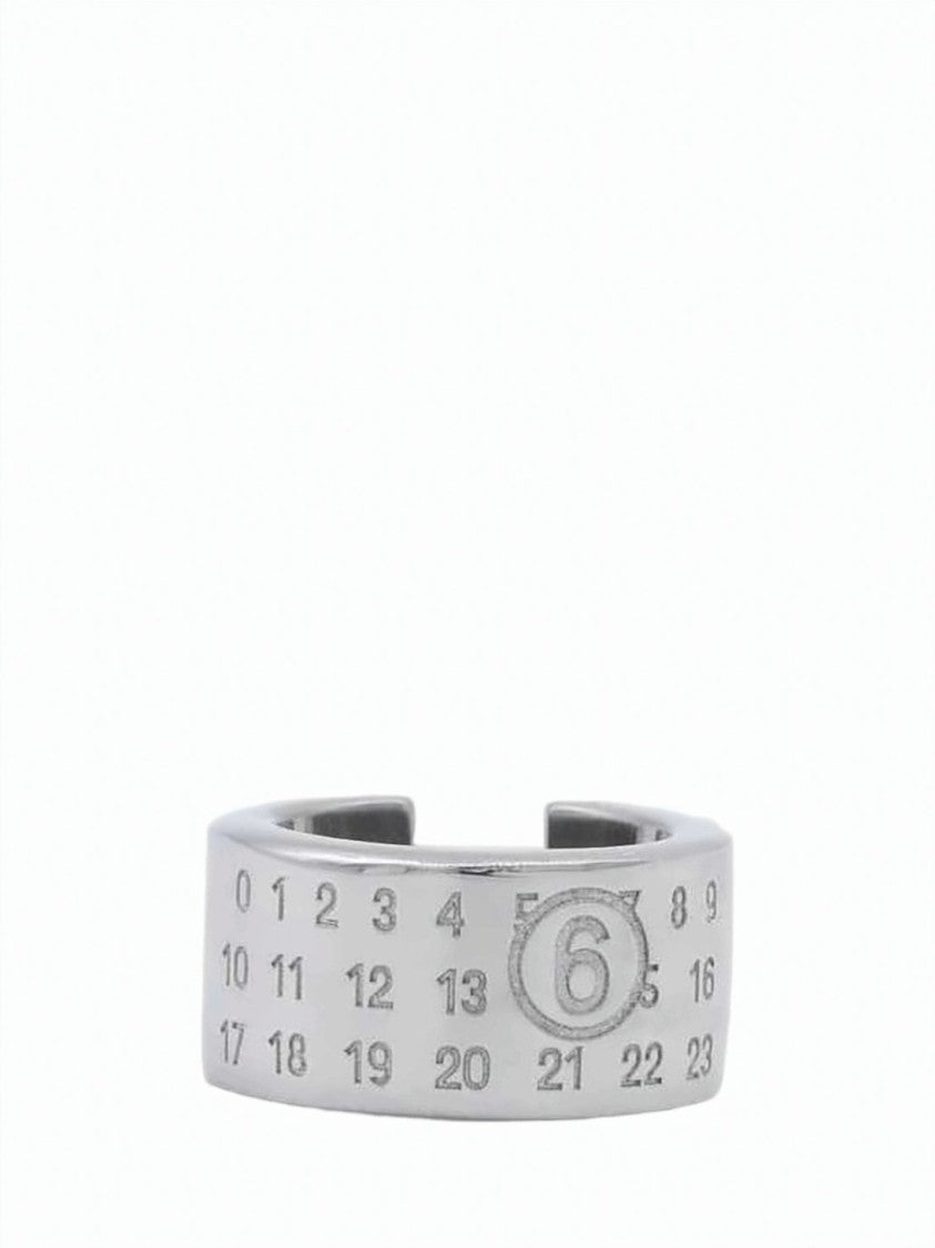 Mm6 By Maison Margiela Wide Band Ring With Number Engravings