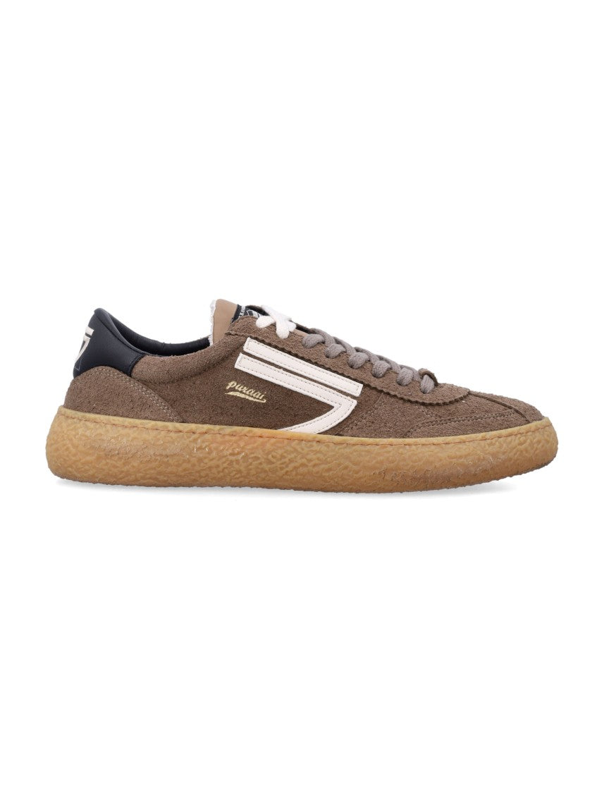 Puraai Vintage Contrast Leather Suede Sneakers