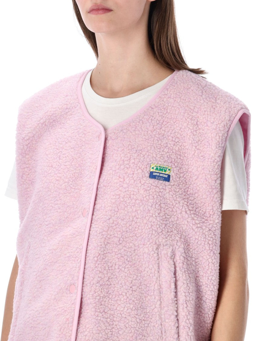 American Vintage Hok Town Pile Textured Fabric Snap Gilet
