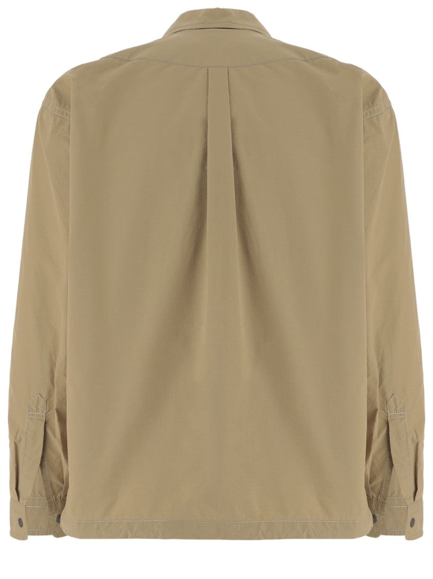 And Wander Beige Cotton-Blend Jacket With Classic Collar