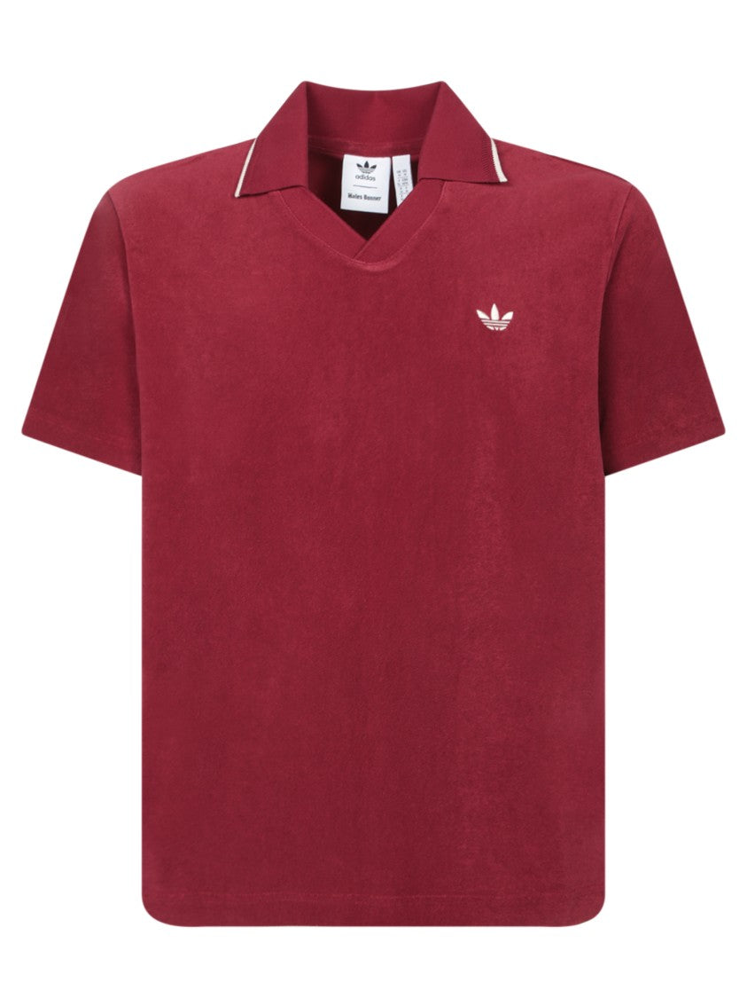 Wales Bonner Bordeaux Terry Polo With Contrasting Details