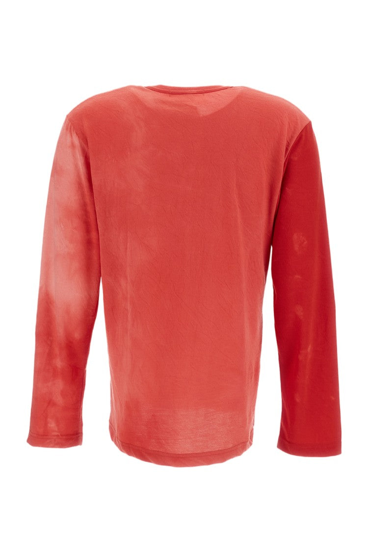Comme Des Garçons Faded Red Long Sleeve Crew-Neck T-Shirt