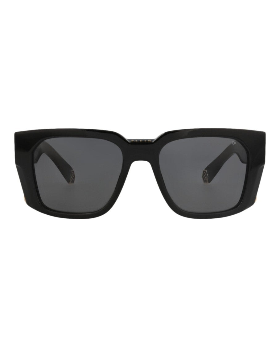 Philipp Plein Square-Frame Acetate Sunglasses With Gold Accents