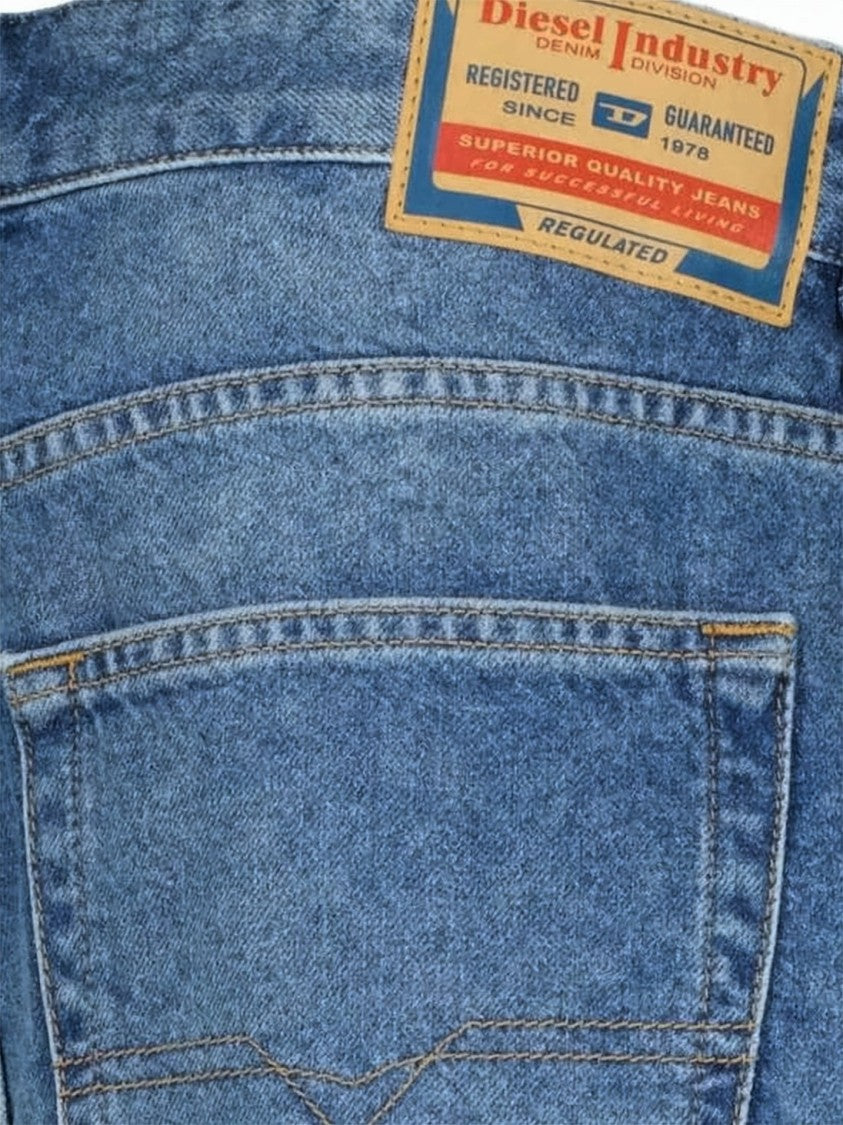 Diesel Medium Blue Denim Shorts With Classic Five-Pocket Design