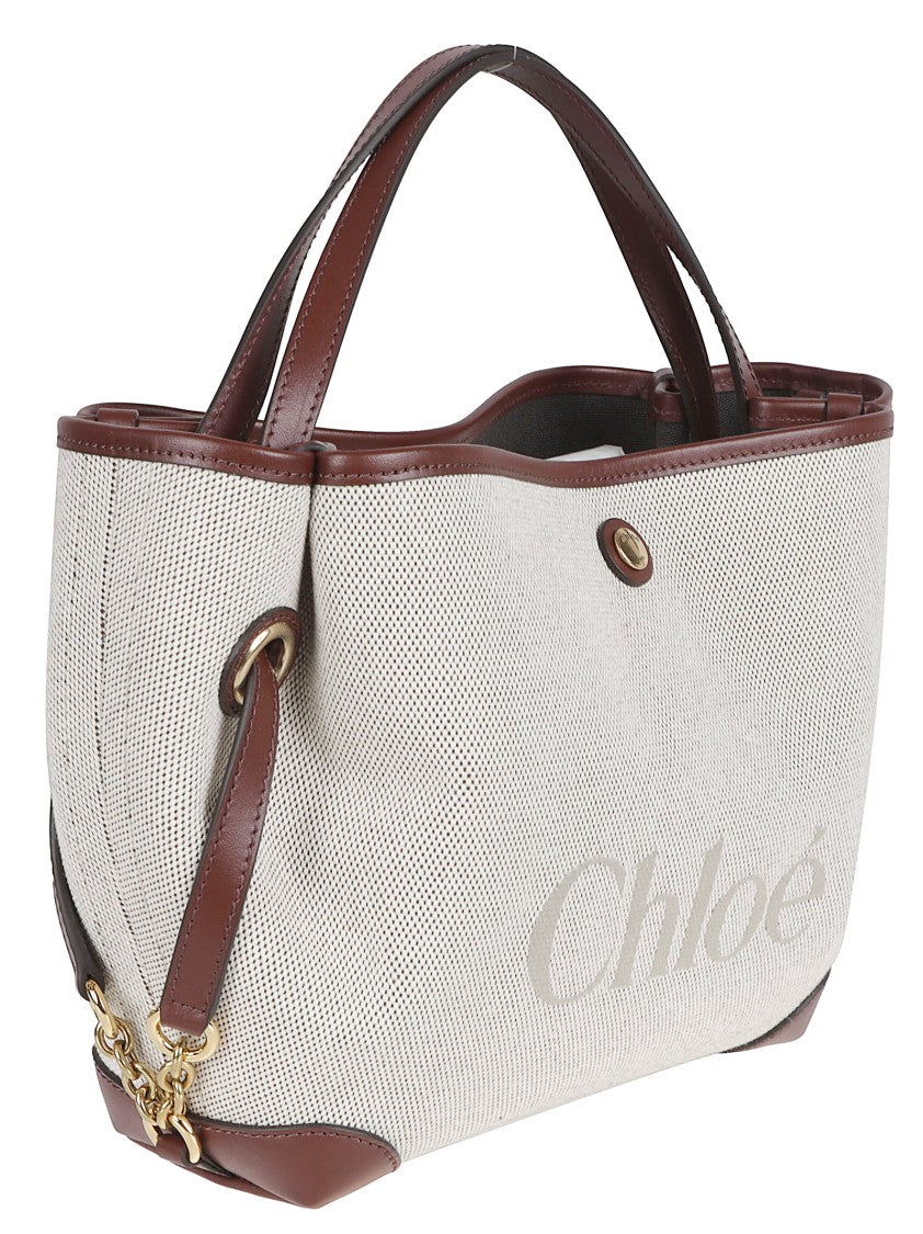 Chloé Cotton Canvas Double-Handle Bag With Calf Leather Accents