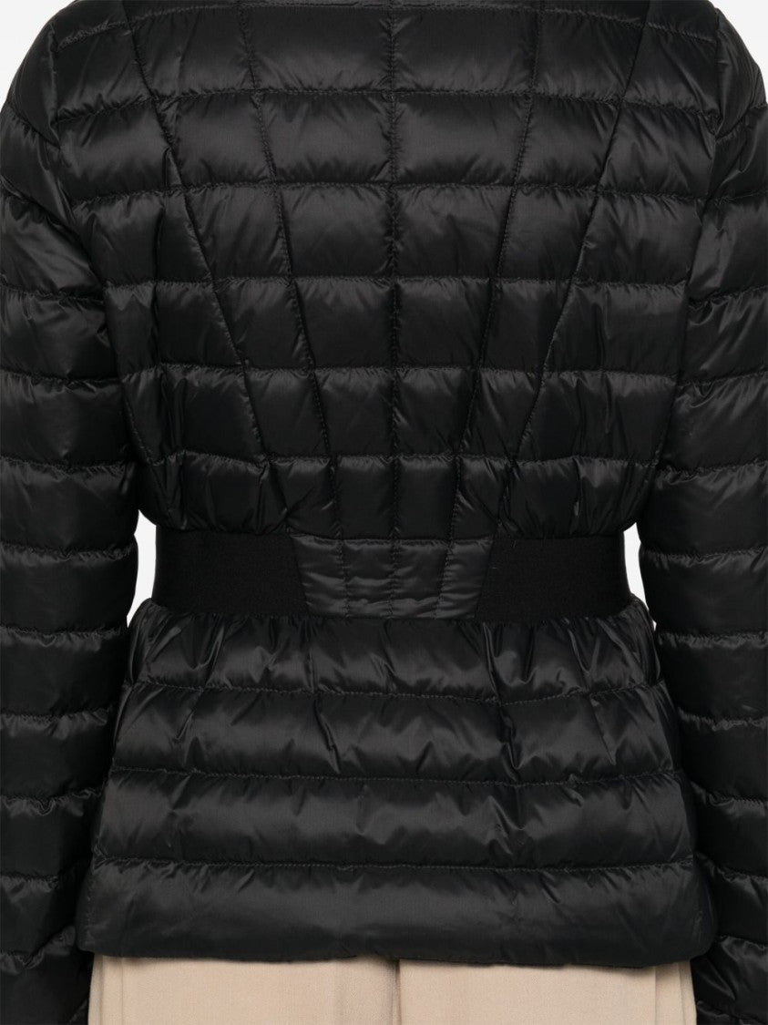 Moncler Quilted High-Collar Moncler Coat With Elastic Side Panels