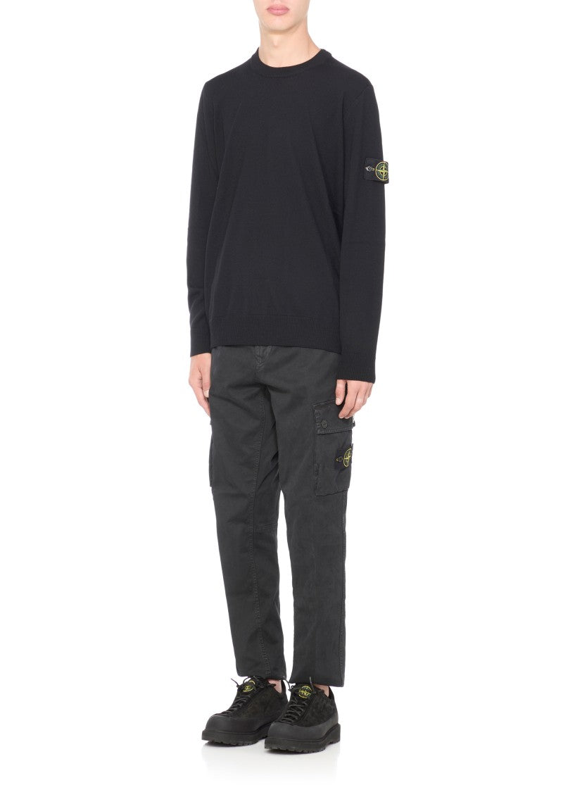 Stone Island Minimalist Black Wool Sweater