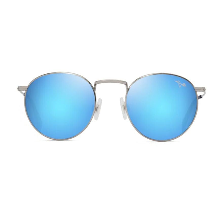 Maui Jim Pukaua Mirror-Tinted Round Frame Sunglasses With Metallic Accents