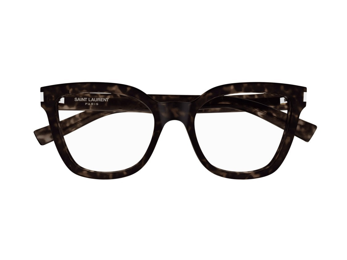 Saint Laurent Sl 748 Striped Tortoiseshell Oversized Square Eyeglasses
