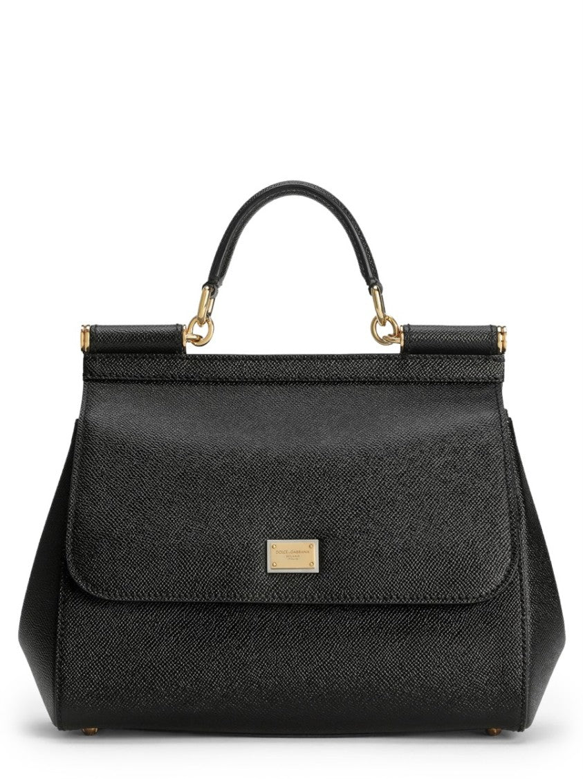 Dolce & Gabbana Structured Textured Leather Tote With Gold-Tone Hardware