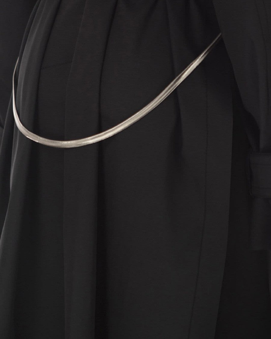 Sportmax Black Water Repellent Twill Trench