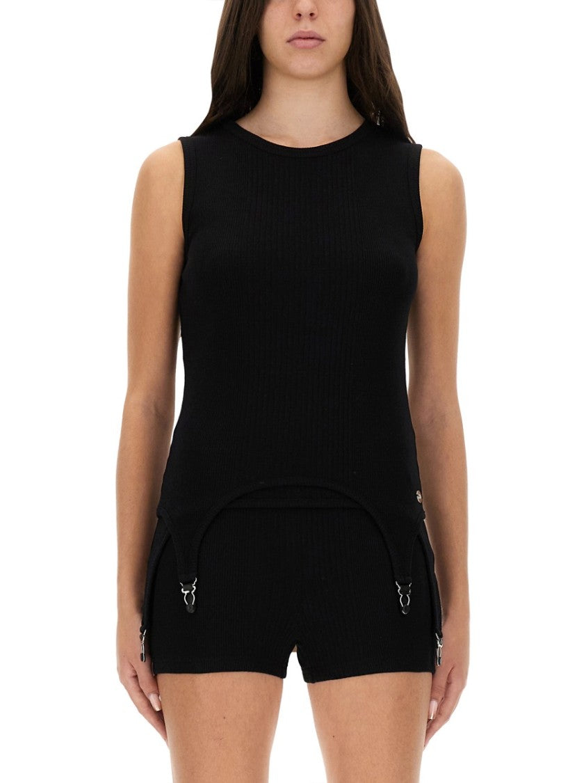 Jean Paul Gaultier Fitted Sleeveless Top With Garter Detail