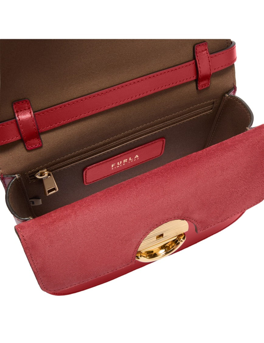 Furla Sfera Mini Crossbody Bag In Red Leather