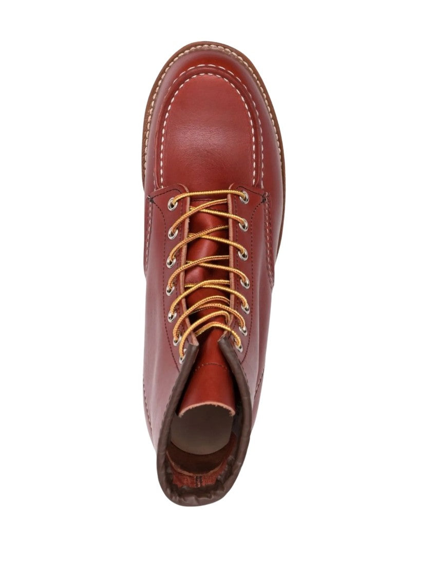 Red Wing Lace-Up Moc Toe Leather Ankle Boots
