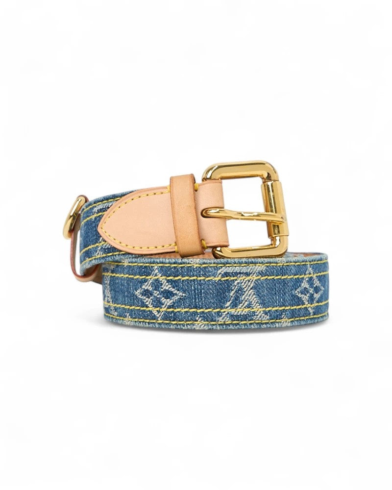 Louis Vuitton Blue Denim Monogram Belt