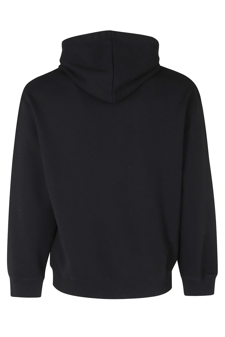 Maison Kitsuné Black Fox Head Embroidered Logo Wide Cotton Hoodie
