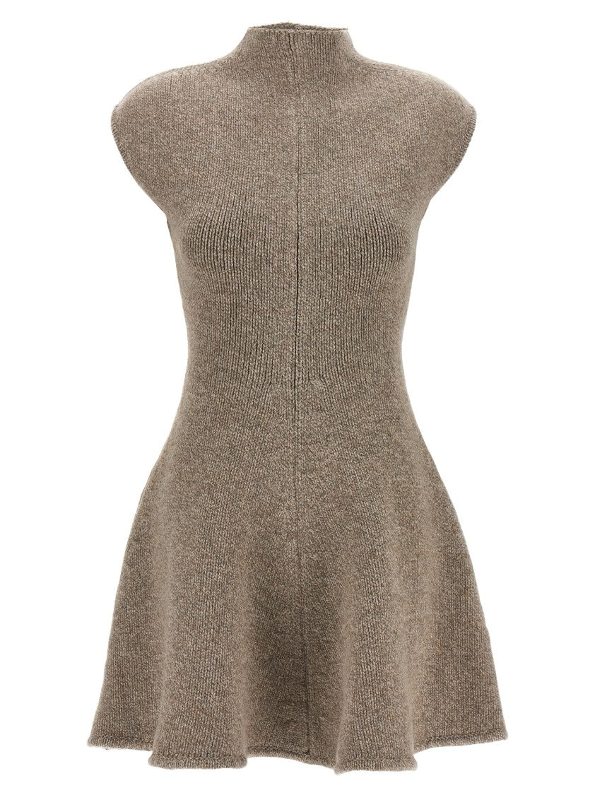 Magda Butrym Cashmere Knit Mini Dress With Flared Skirt