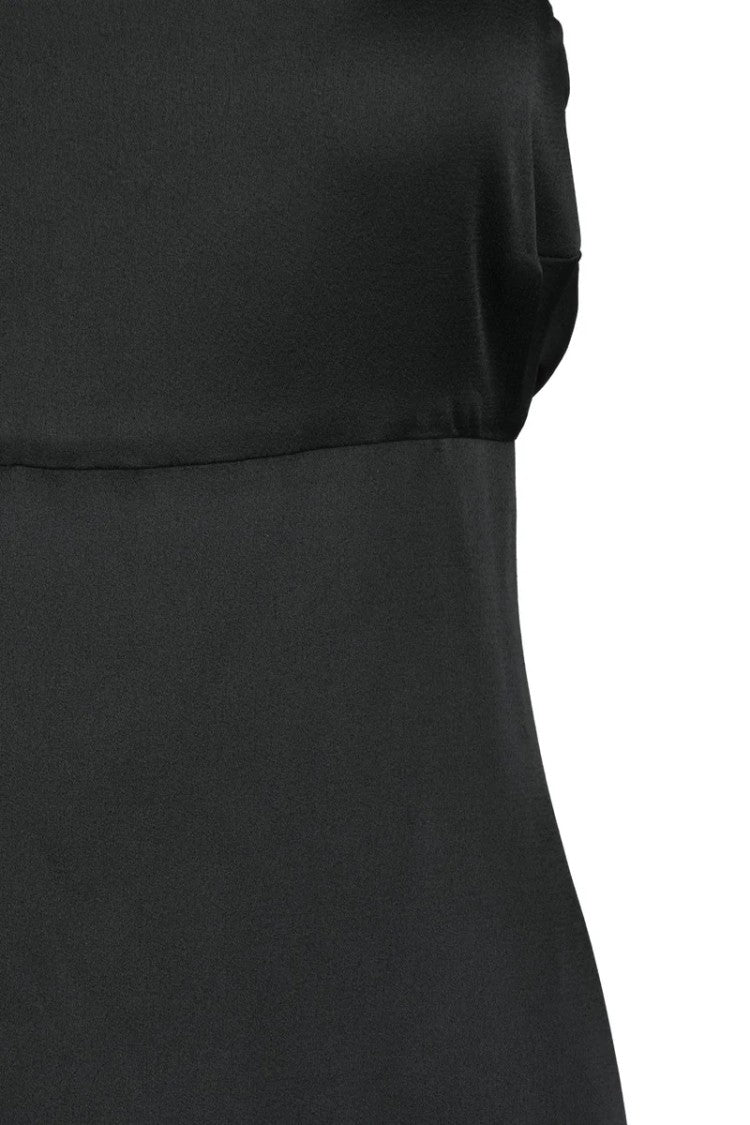 Max Mara Dede Flared Satin Dress - Black