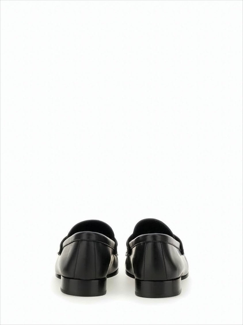 Givenchy Black Lambskin Loafers With Moccasin Toe And Gold Emblem