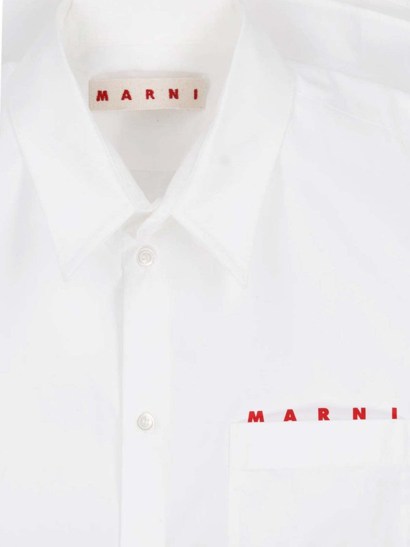 Marni White Cotton Classic Collar Button Shirt