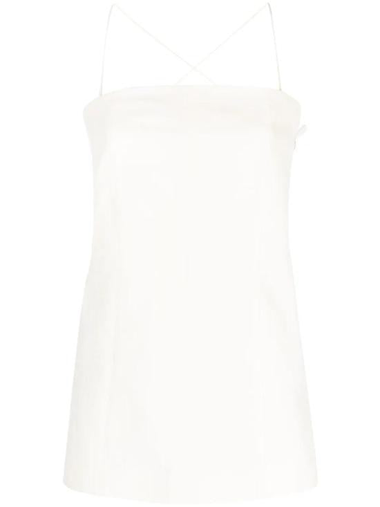 Helmut Lang Cotton Tank Top With Crossed Spaghetti Straps