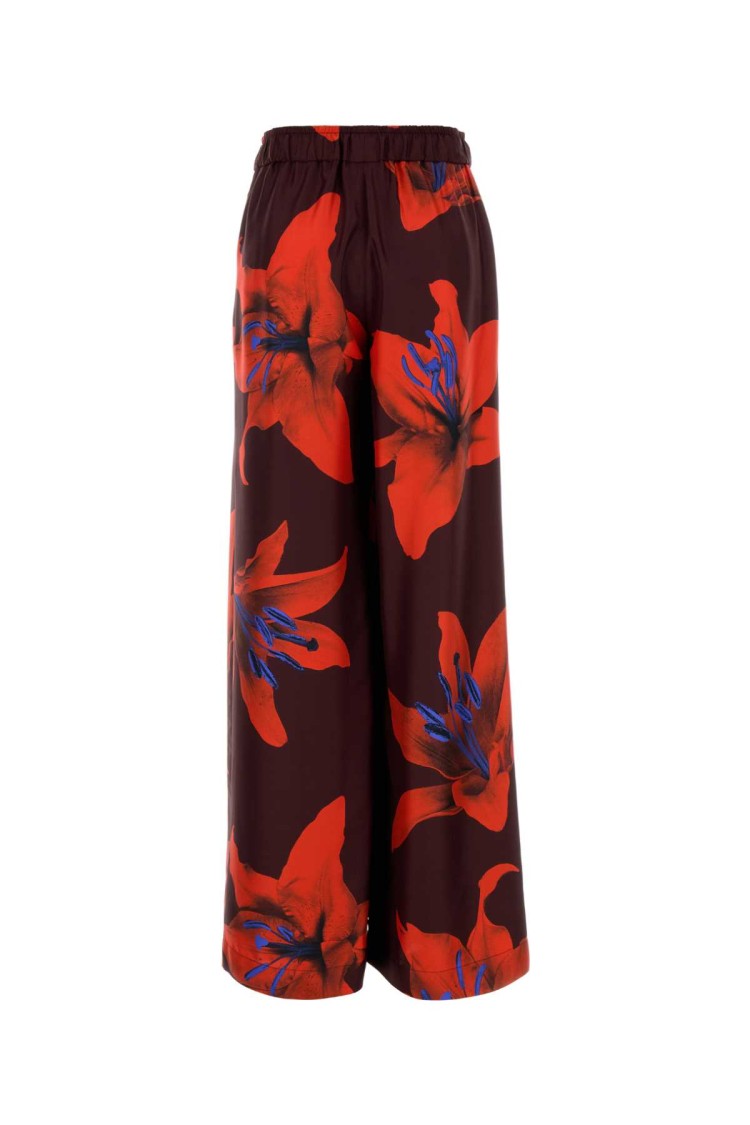 Alexander Mcqueen Printed Satin Wide-Leg Pant