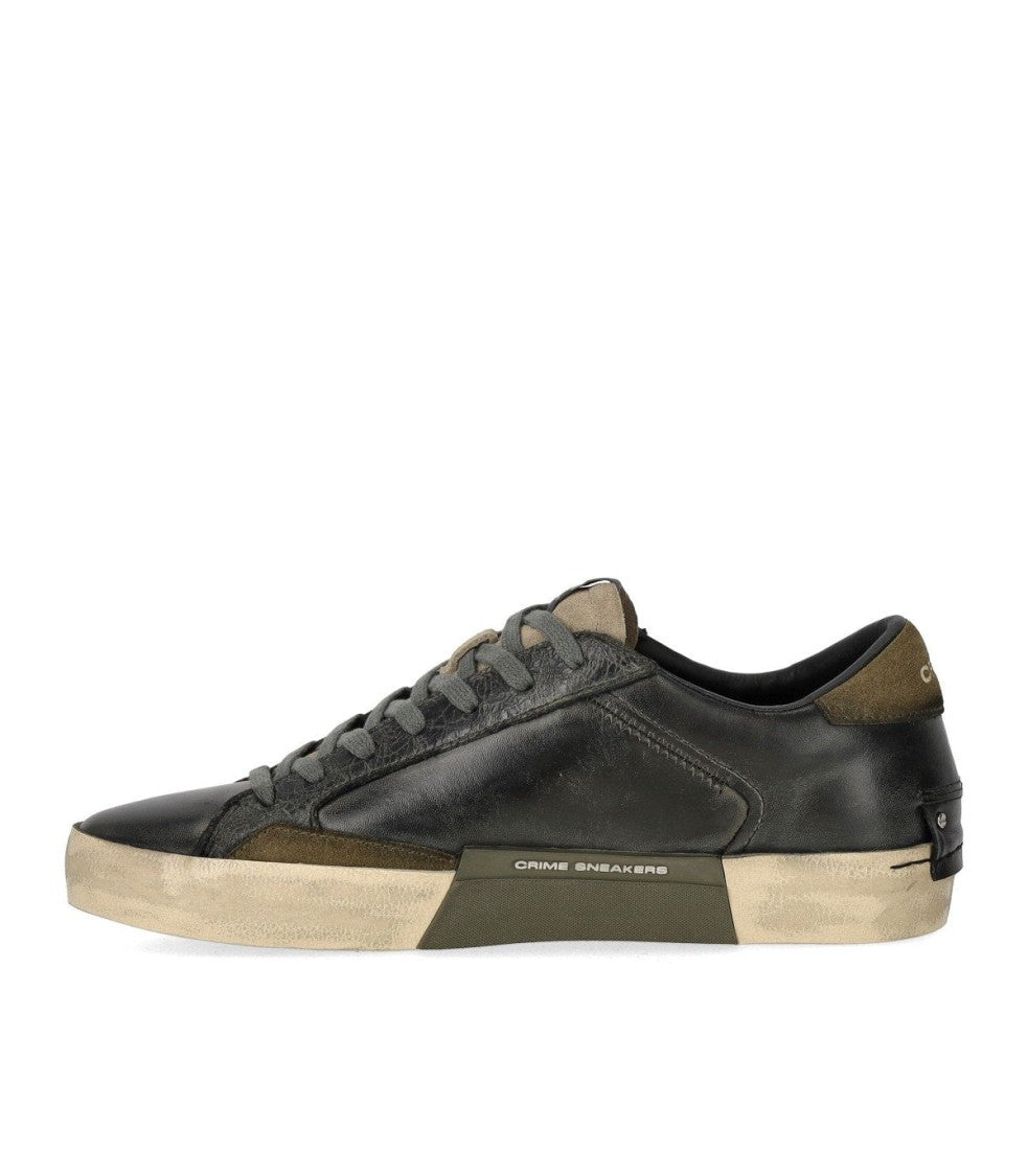 Crime London Distressed Black Sneaker