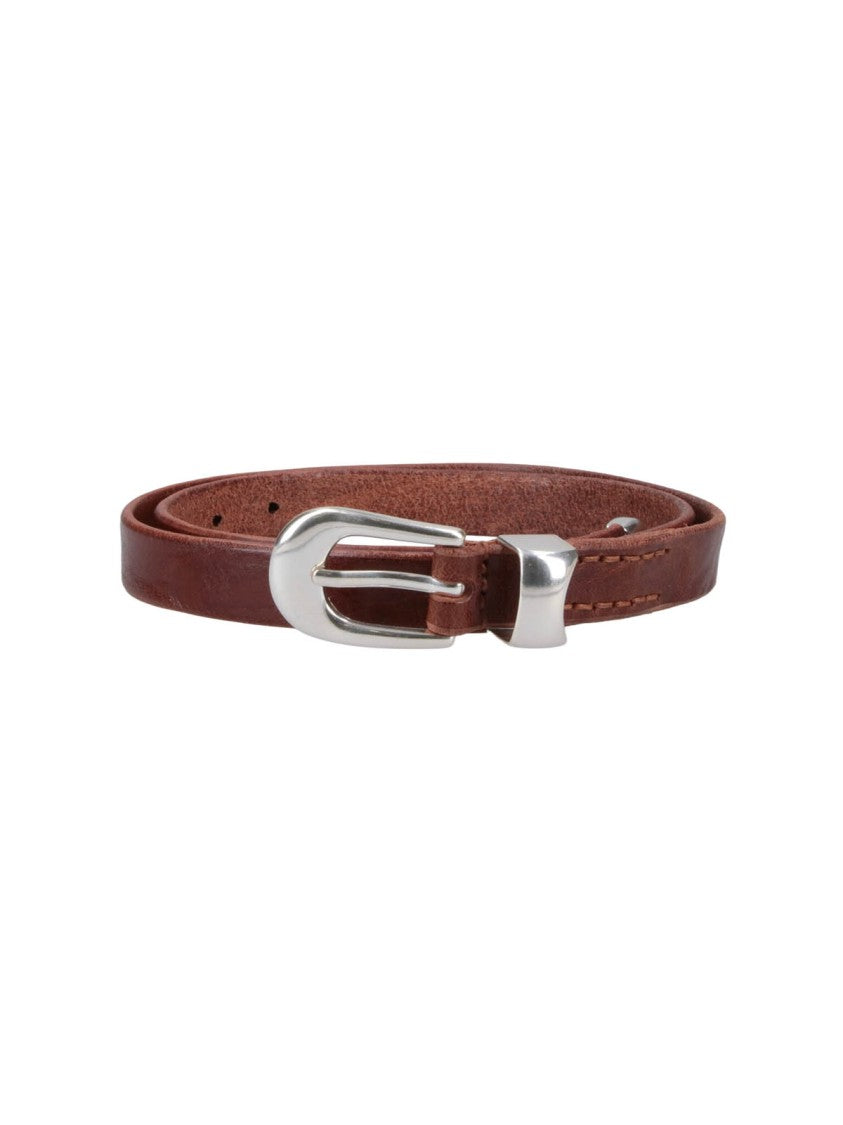 Our Legacy Brown Slim Leather Adjustable Belt