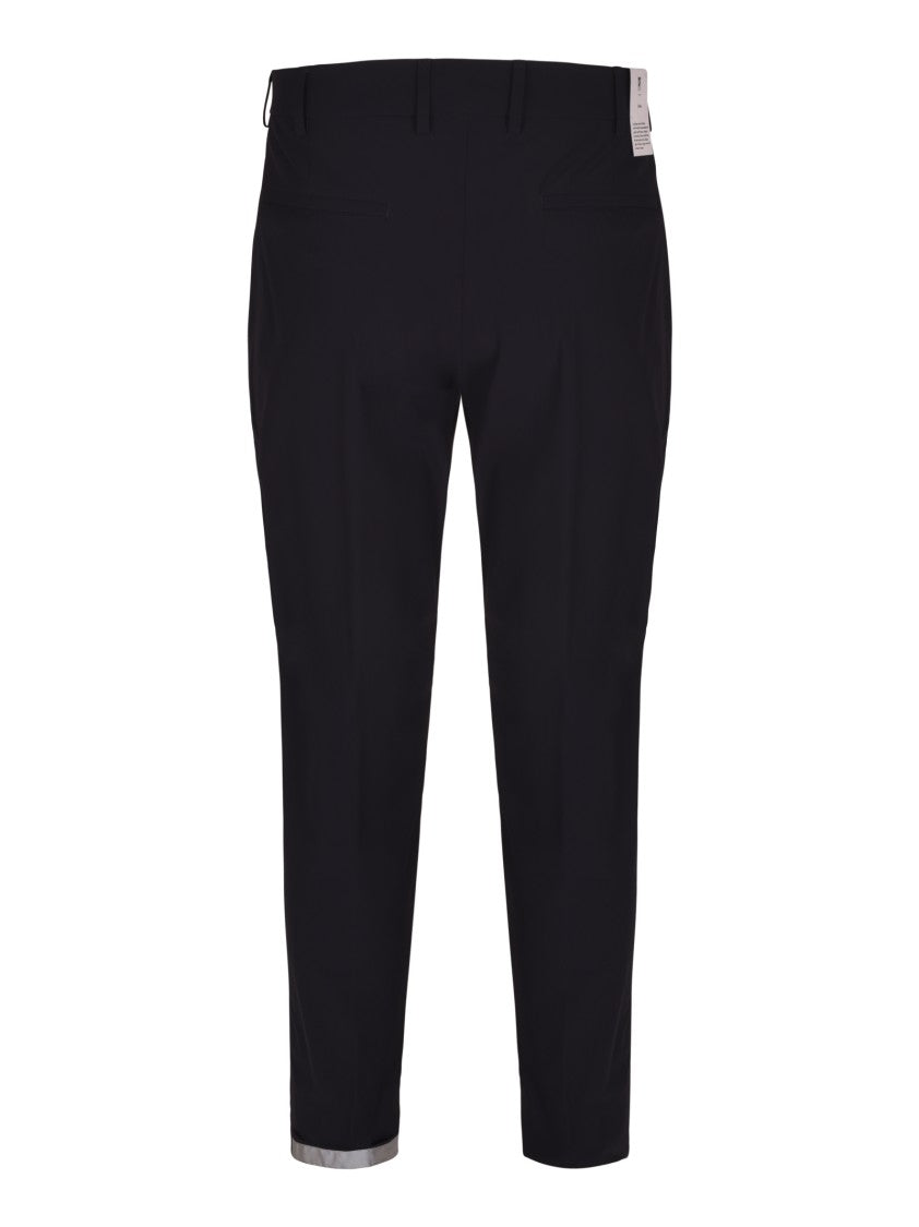Pt Torino Reflective Navy Epsilon Pants With Tailored Silhouette