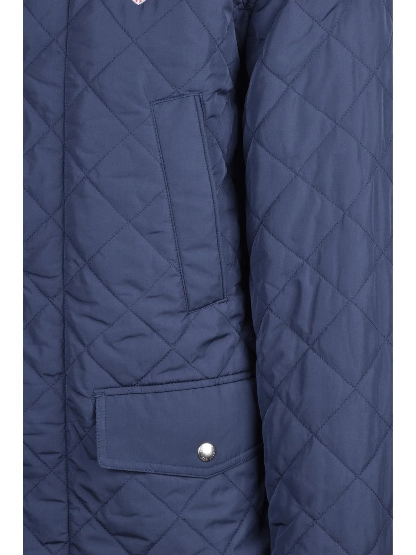 Gant Mid-Length Quilted Windcheater With Padded Texture And Flap Pockets