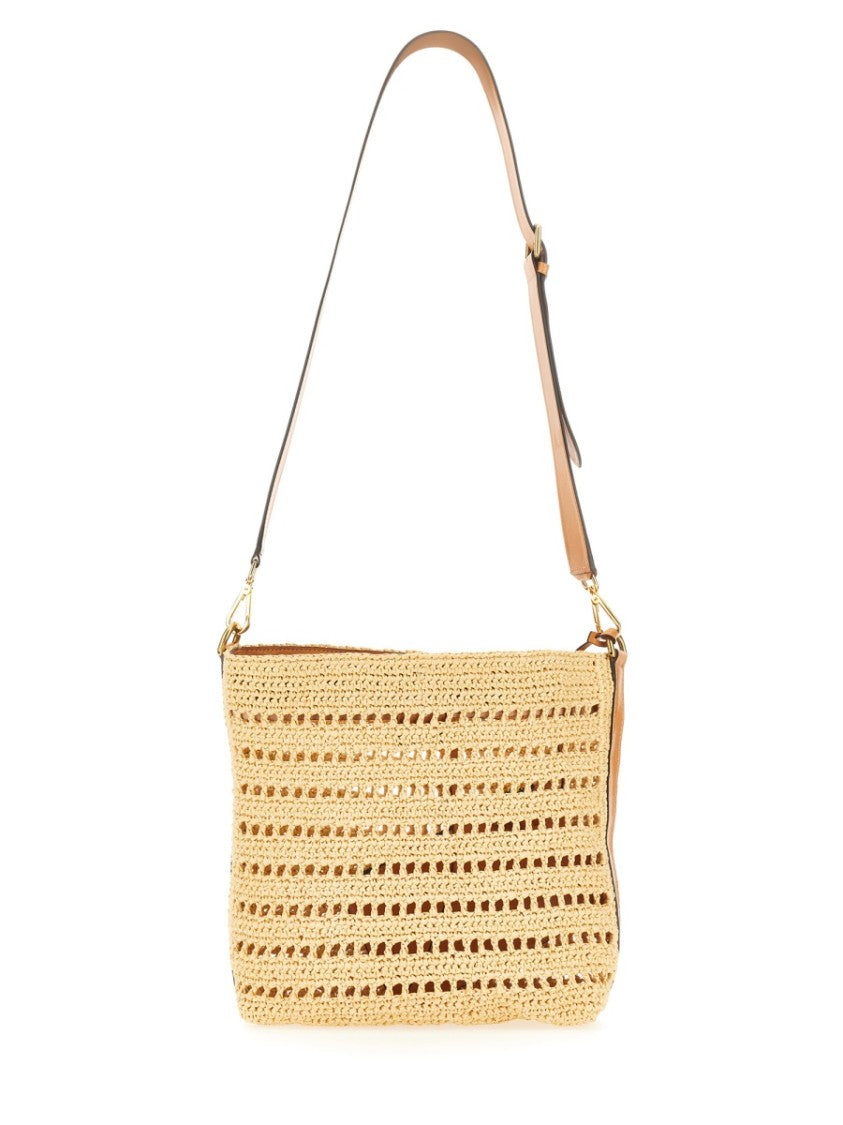 Etro Perforated Raffia Shoulder Bag