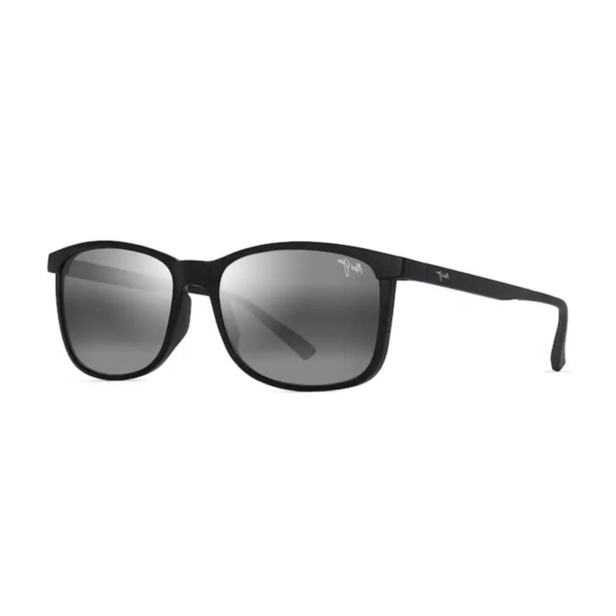 Maui Jim Hulili Matte Black Rectangular Frame Sunglasses With Gradient Grey Lenses